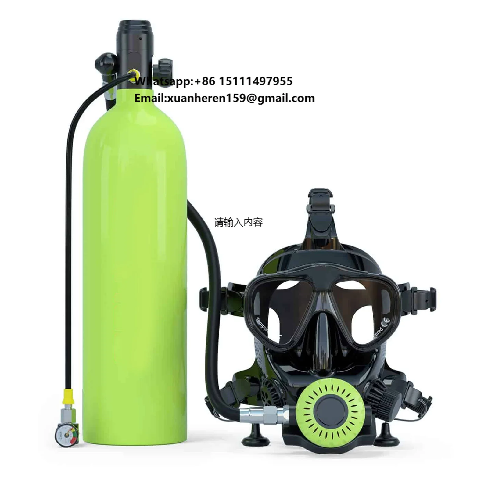 Scuba Diving Equipment 2L Diving air tank Oxygene Cylinder Dive Masked with air tank