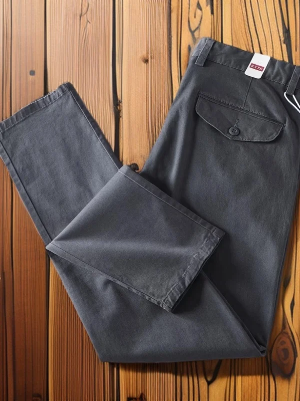 

Trendy Men's Color Micro Elastic Workwear Casual Pants Daily Simple Slimming Basic Match Straight Tube Ele Long Pants