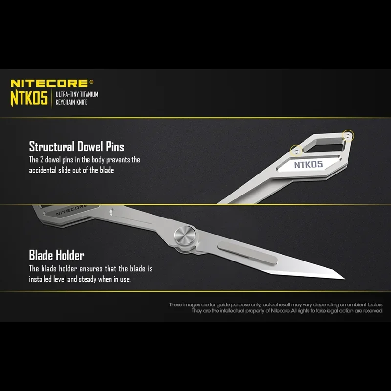 NITECORE NTK05 Mini Knife Multi Functional Folding UltraTiny Titanium Lightweight Multiple Keychain Tools Tactical Knife