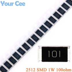 100 sztuk/20 sztuk 100ohm 2512 SMD rezystor chipowy 100 ohm 100R 101 1W 5% rezystancja zestaw do samodzielnego montażu