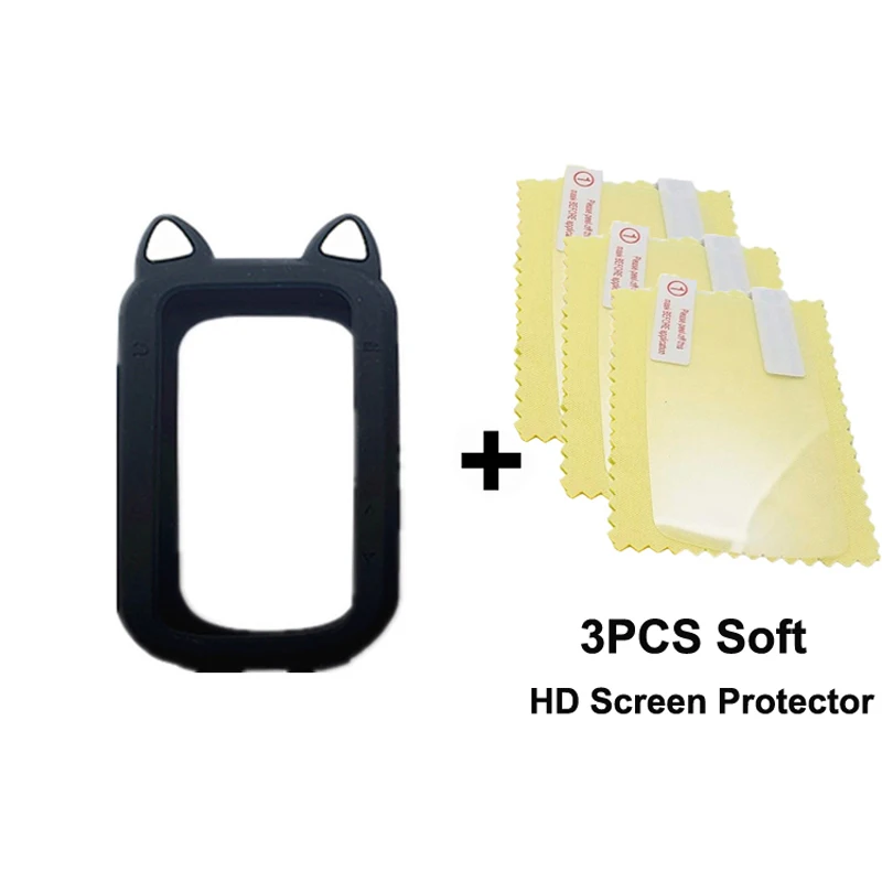 IGPSPORT BSC300 BSC200 1pc Case with 1pc / 3pcs Films New Cartoon Ear Case HD Screen Protector for igpsport bsc200 GPS Computer