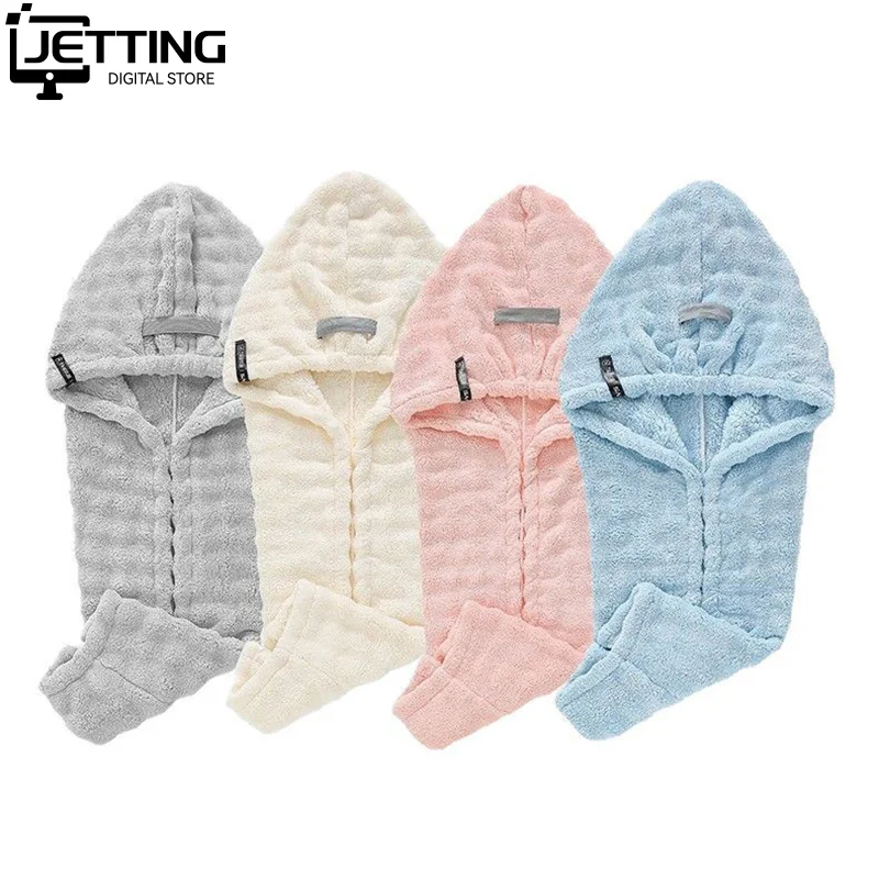 Microfiber Hair Towel Extra Large Wrap Quick Dry Hair Towel Wrap With Elastic Band , Ultra Absorbent Soft Hair Towel Wrap Turban