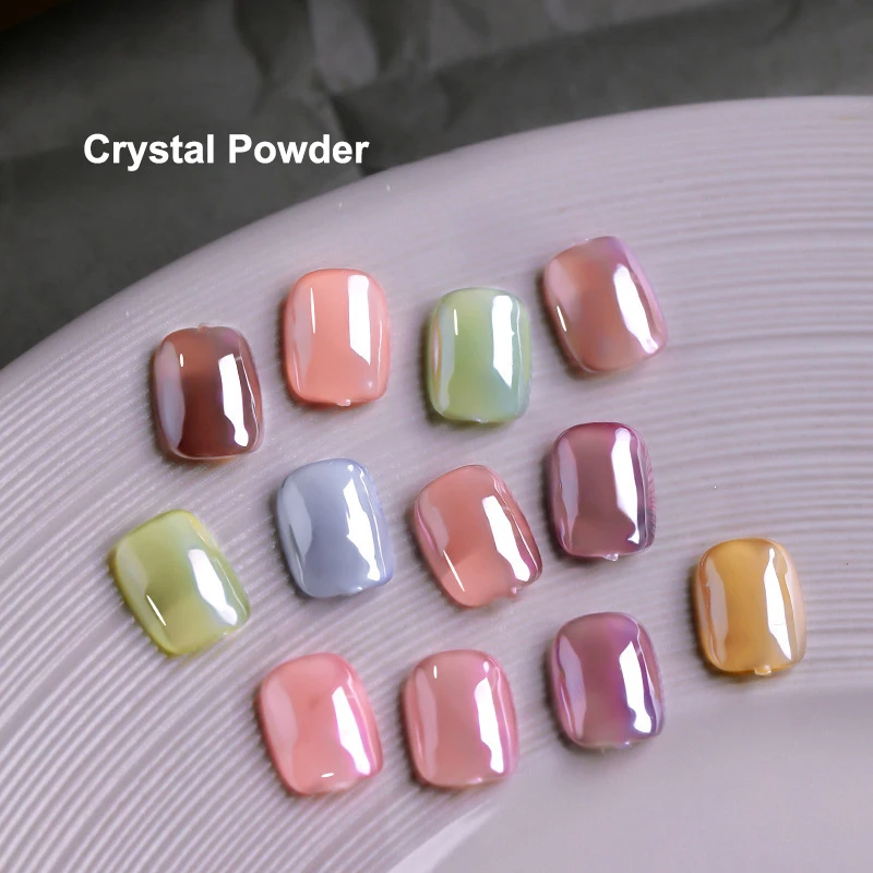

1g Mirror Plating Crystal Powder Nail Art High Gloss Transparent Moonlight White Aurora Powder Nail Decoration