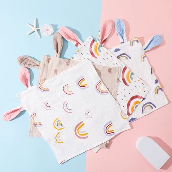Couette en coton Mulsin pour nouveau-né, freins d'oreille de lapin, double Guaze, serviette pour tout-petits, bavoirs, rot, Everths betant 5