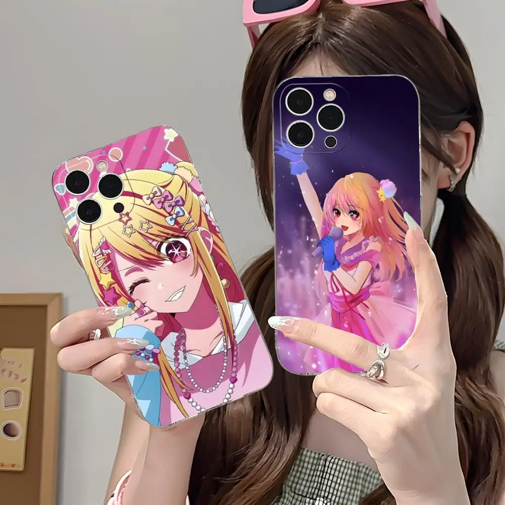 

Oshinoko Hoshino Ruby Phone Case for iPhone 17 16 15 14 13 12 11 X XR XS Air Pro Max Plus Mini Clear Colorful Cover Cover Pretty