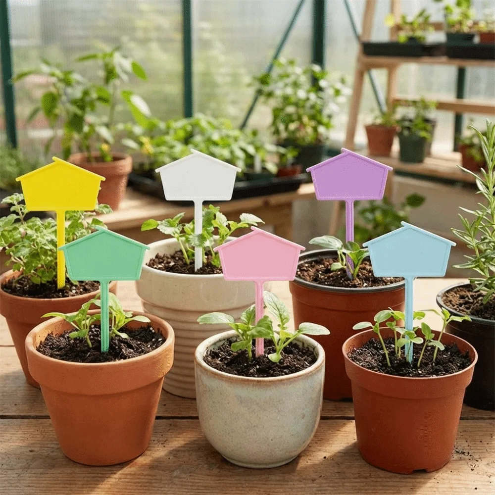 10/12PCS Thickened Plant Label Tag Sunproof Fade Resistant Garden Marker Decorative Colorful Plastic Writing Plate