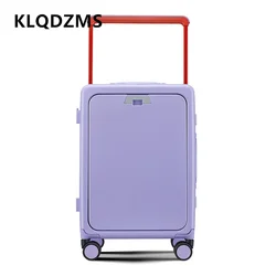 Klqdzms hochwertige 20-Zoll-Koffer vorne öffnen Laptop Boarding Case 24 