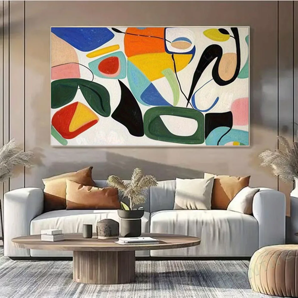 Abstract Color Block Wall Art 100% Handpainted Oil Painting On Canvas Golden Grain Texture Mural For Living Room Home Decoration