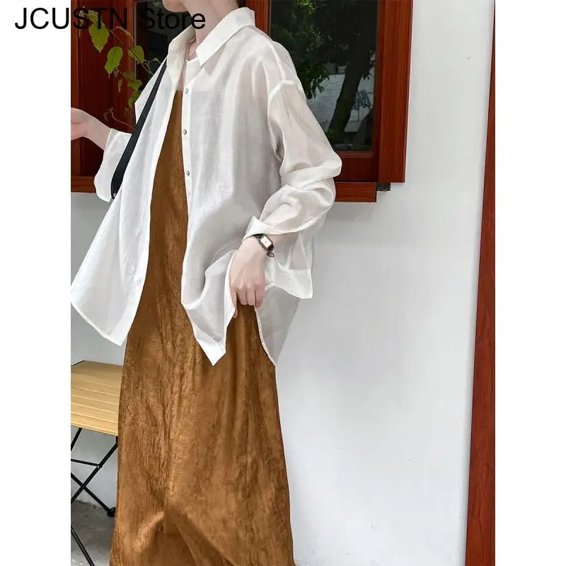 New Chinese Style Top Button Back Split Lace Sunscreen Shirt Women's Summer Light Thin Silk Top Loose Tang Clothes Jacket