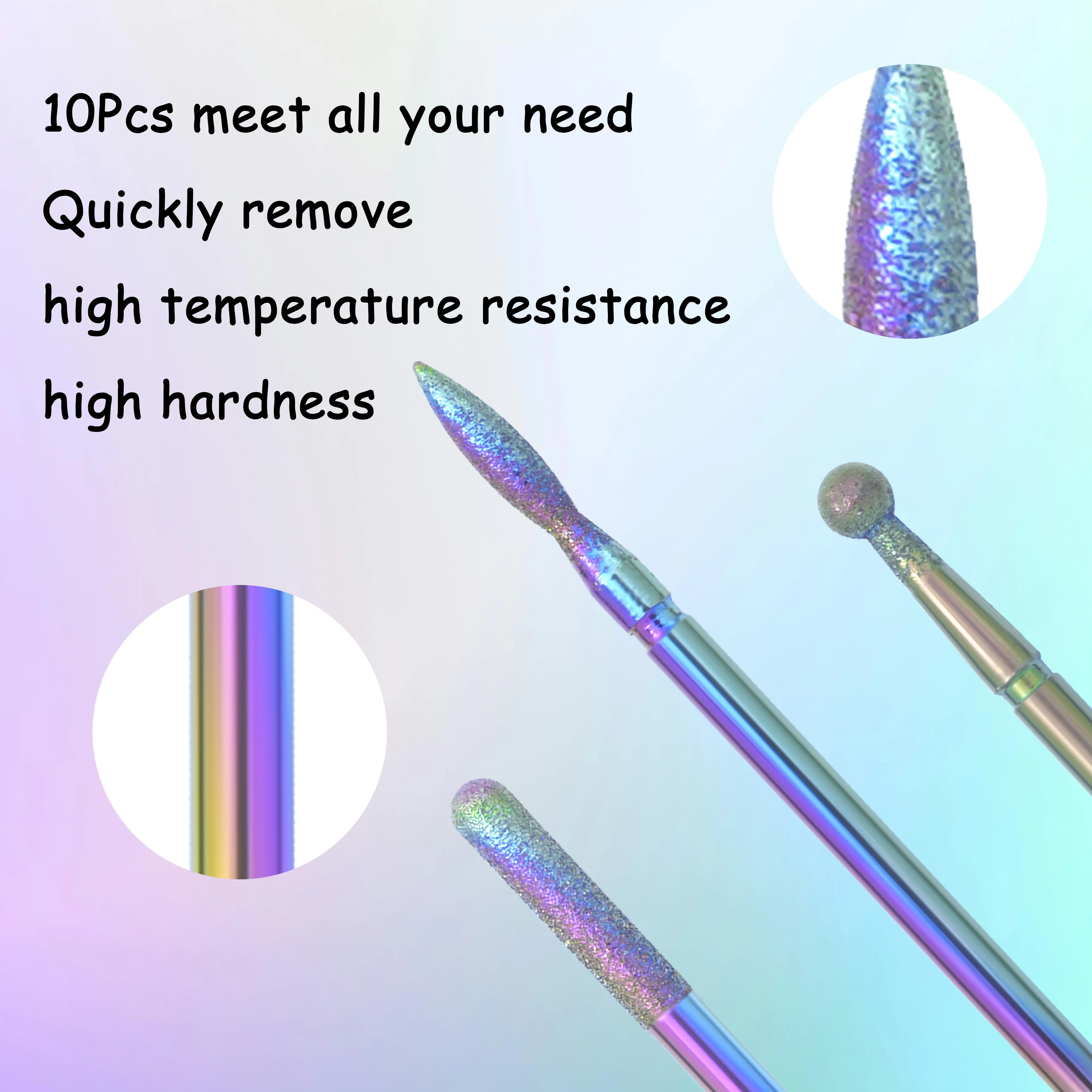 10 قطعة لقمة ثقب الأظافر المهنية مجموعة مواد الأظافر من قاطعة المطحنة للتقليم جميع أدوات معدات مانيكير الأظافر