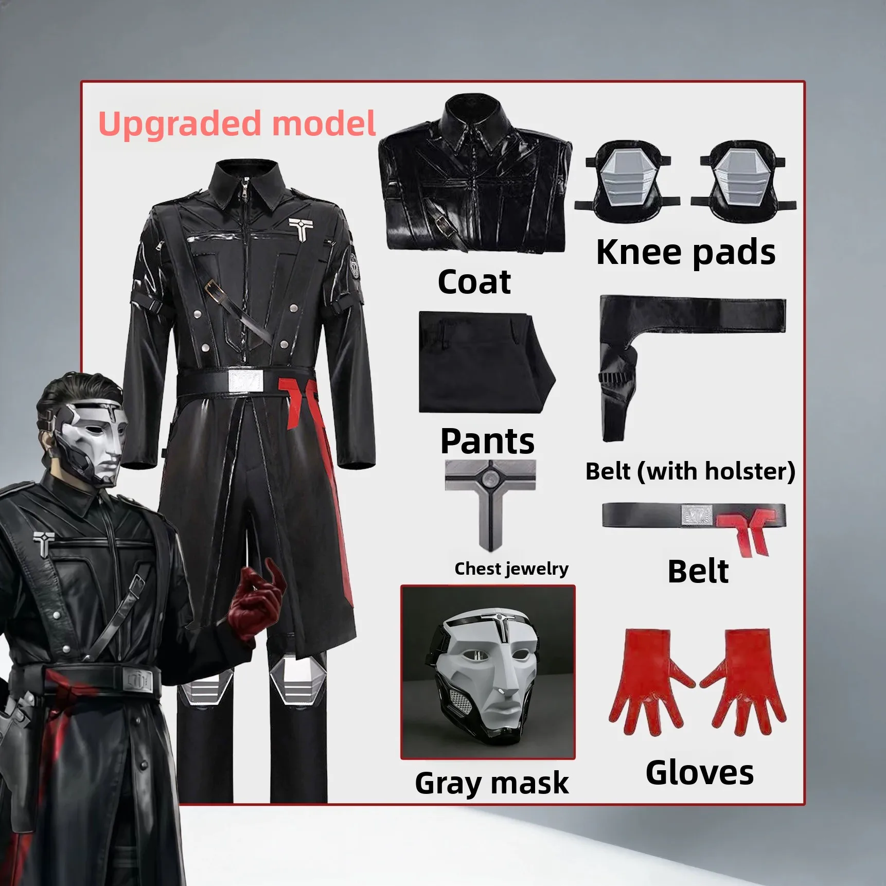 

Delta Action Warden Ghroth Cosplay Costume Ash Full Set With Props & Model Game Role Play Outfit Halloween Party Dress Up