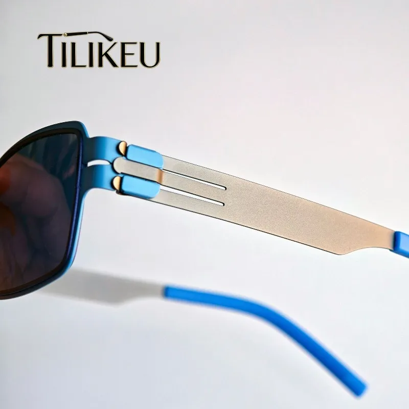 New Men's German Screwless Sunglasses Modish Vintage Square Eyewear Women Luxury Designer Driving Polarized Sun glasses UV400 3