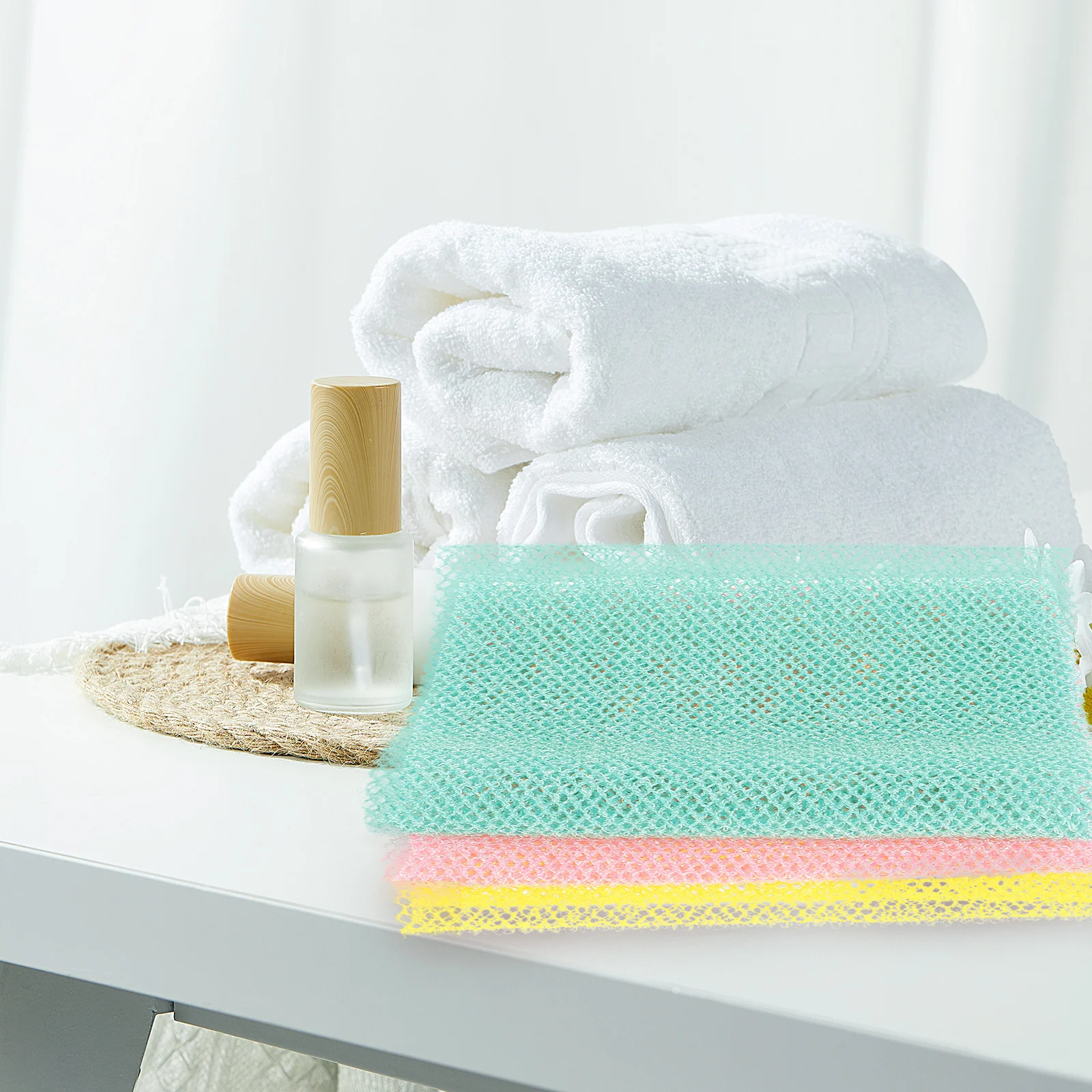 3 قطعة إسفنجة حمام أفريقية مقشر دش الغسيل لينة Chinlon 25.2X7.7 بوصة #2