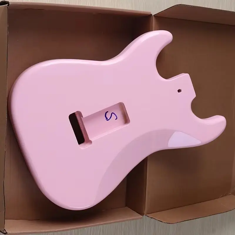 

Pink body electric guitar body poplar wood instrument DIY professional student guitar barrel modification accessories