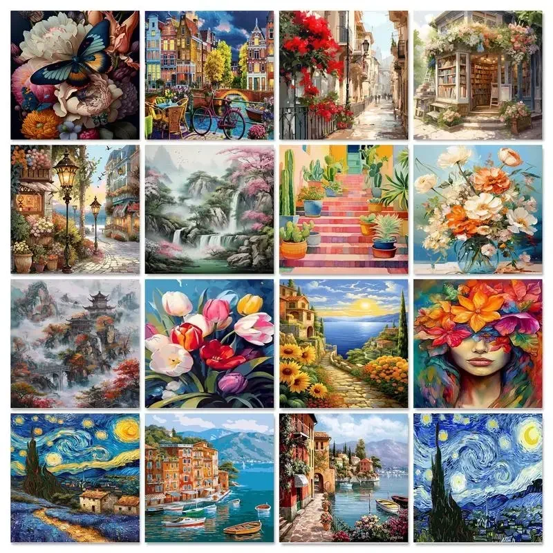 

148884 Oil Painting By Numbers Scenery On Canvas HandPainted acrylic paint diy Numbers Painting art Coloring By Number