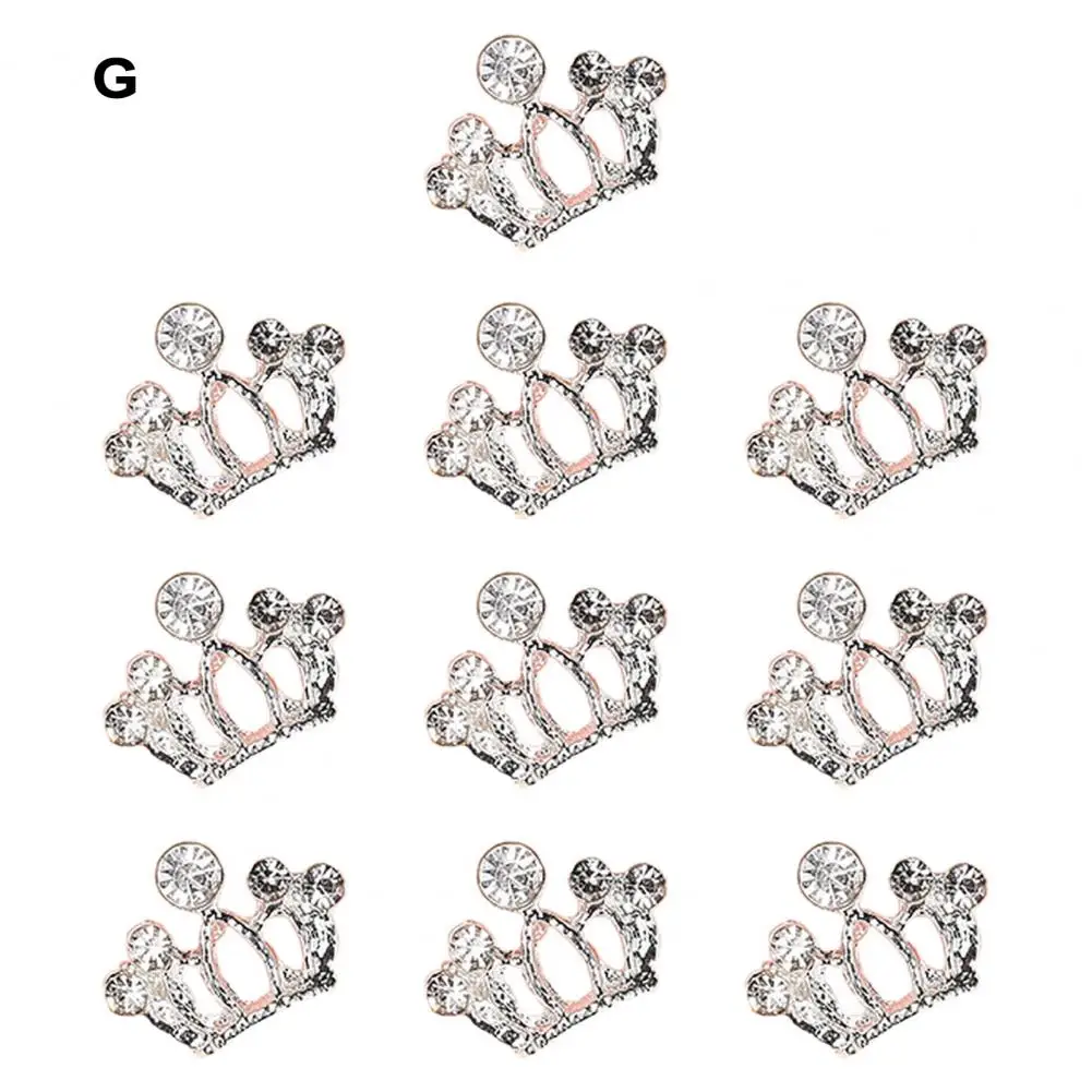 Nail Art Accessories for Gatherings Rhinestone Nail Art Charms Golden Crown Jewelry for Manicure Craft 10pcs Nails Accessories