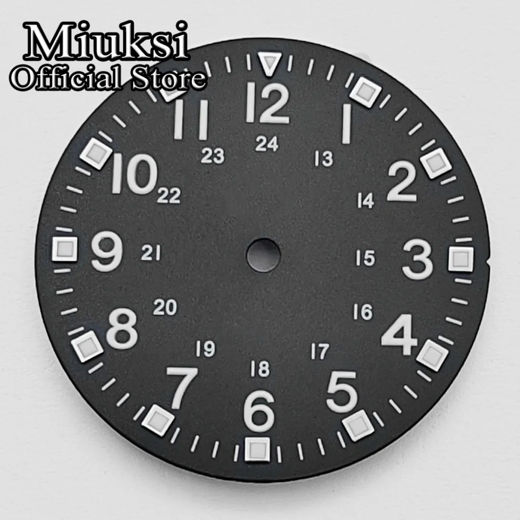 Miuksi 28,5 mm VH31 Zifferblatt, grün leuchtend, passend für VH31 NH35 ETA2824 2836 Mingzhu DG2813 3804 Miyota 8205 8215 821A Uhrwerke – Detail 6