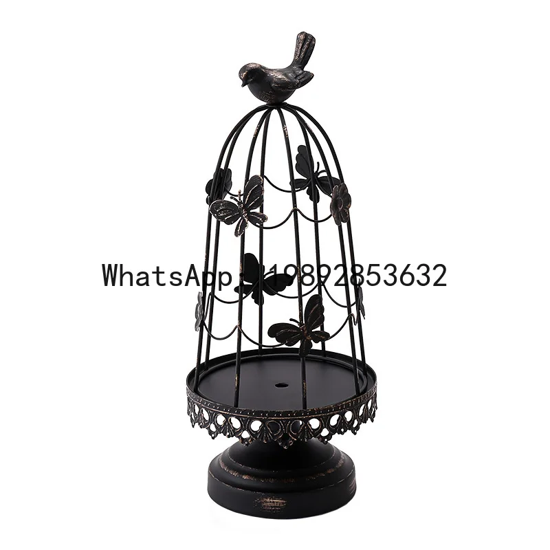 CZ Iron Candle Holder Vintage Wedding Decoration Dining Table Restaurant Decorative Items