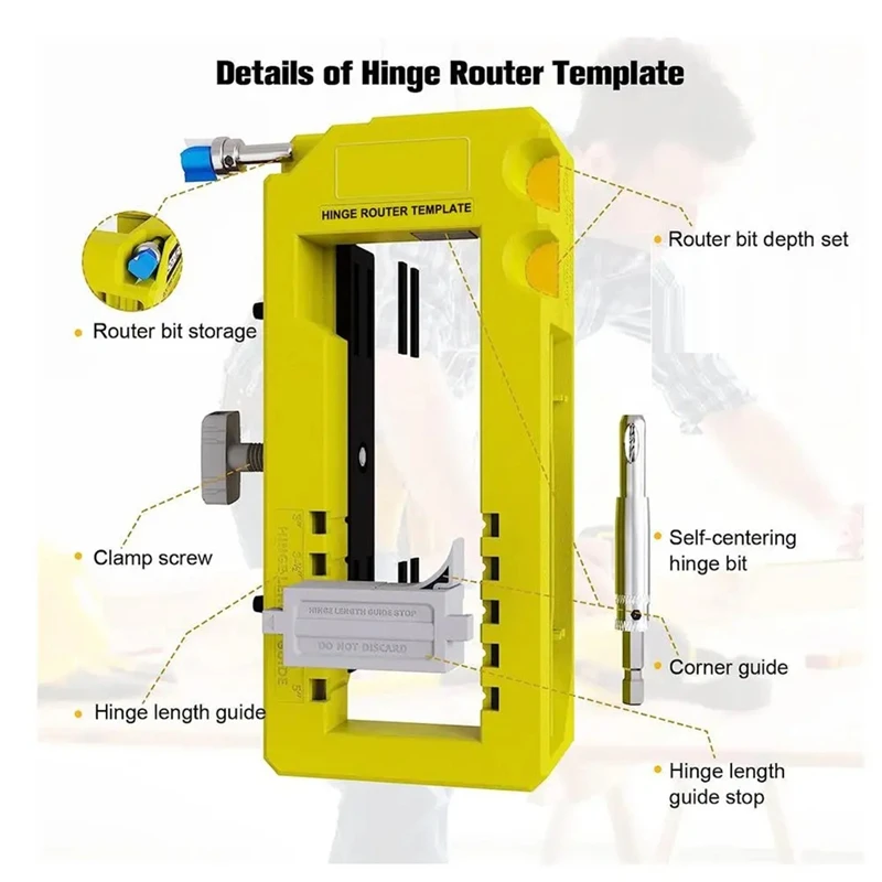 Door Hinge Template Door Hinge Router Template Removable Inserts Included Cabinet Hinge Jig Stable Fit For 3-5In Length