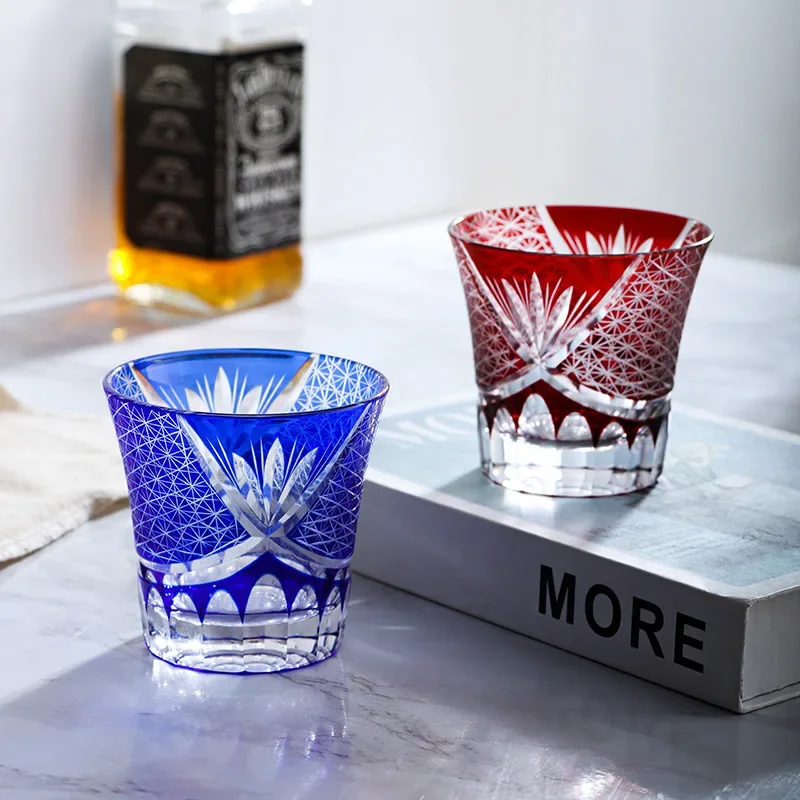 

Edo cut crystal glass home decoration whiskey cup gift-giving craft direct sales Japanese-style glass hand-carved