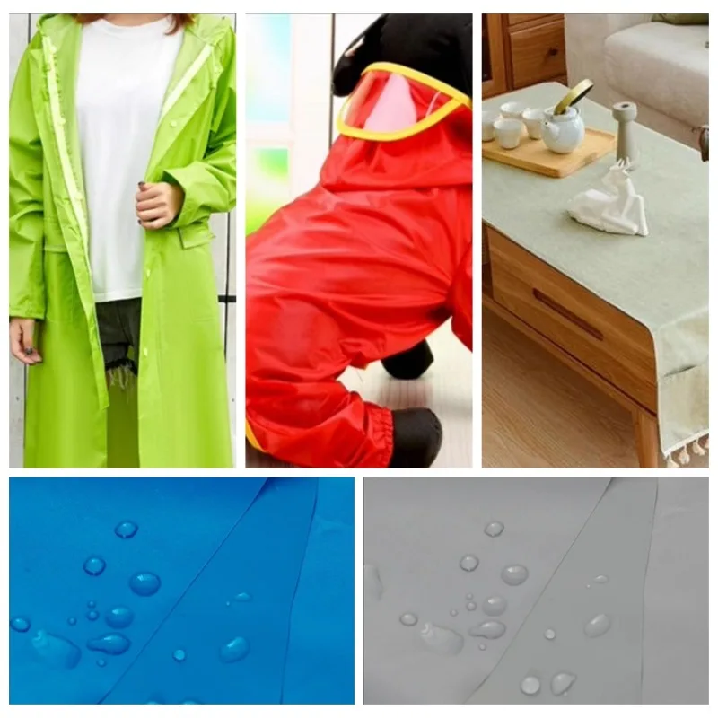 Thin PVC Waterproof Fabric By Meters for Raincoat Tablecloth Shower Curtain Tent Diy Sewing Cloth Soft Tear-resistant Plain Red
