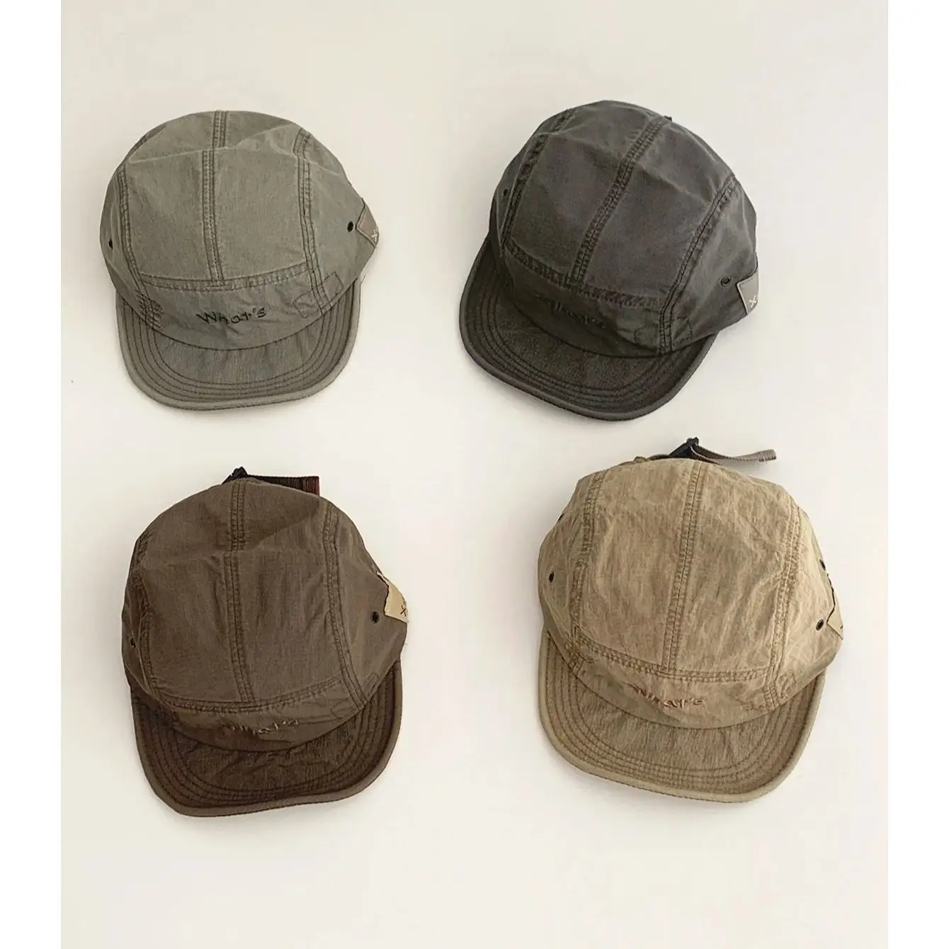 

New Niche Couple Old Workwear Five-Piece Splicing Baseball Cap Men's Retro Soft Brim Peaked Cap Short Brim Women's Trendy