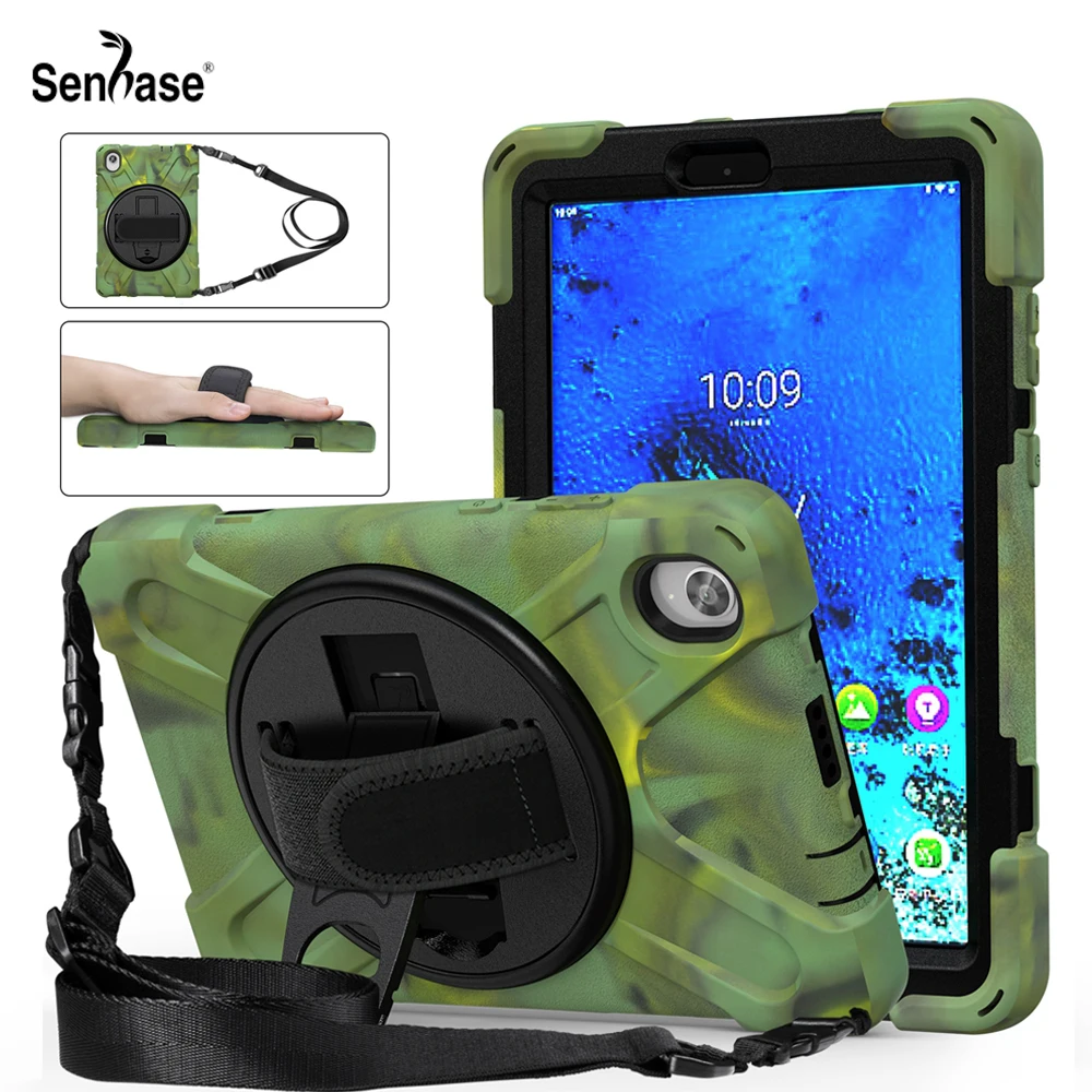 

Shockproof Kids Safe PC + Silicon Stand Shoulder Strap Tablet Cover For Lenovo TAB M8 FHD 2020 8.0 inch TB-8705F TB-8705N Case