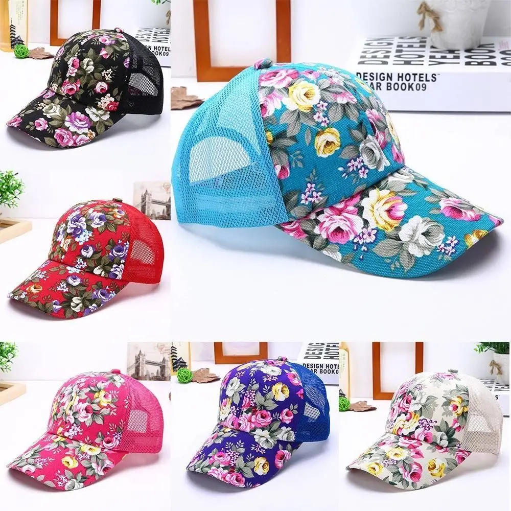 Модная сетчатая бейсболка с цветочным принтом, защита от солнца, шляпа от солнца в стиле хип-хоп, красочная кепка для рыбалки, лето-осень на открытом воздухе