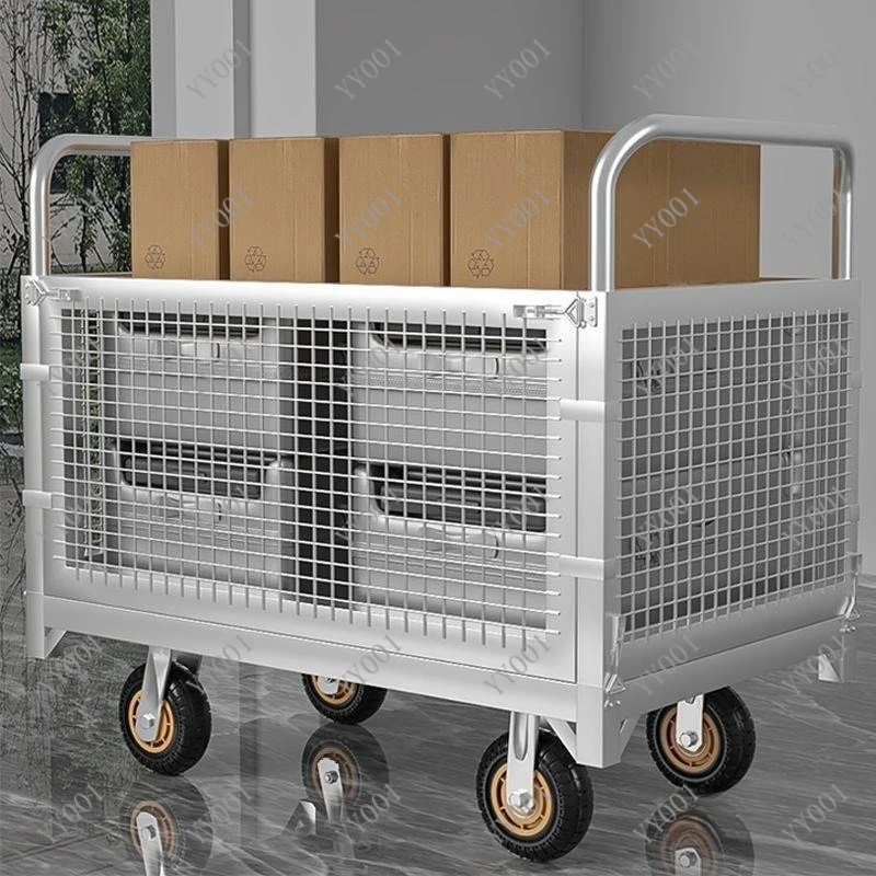 Foldable Mesh Hand Truck Portable Platform Cart for Warehouse Logistics Cargo Moving