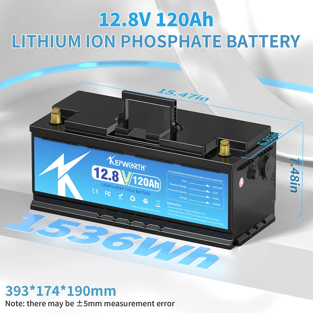 EU Stocks New LiFePO4 Deep Cycle Battery 12V 100Ah 120Ah 180Ah 300Ah Built-in Upgraded BMS For Golf Carts Marine Trolling Motor
