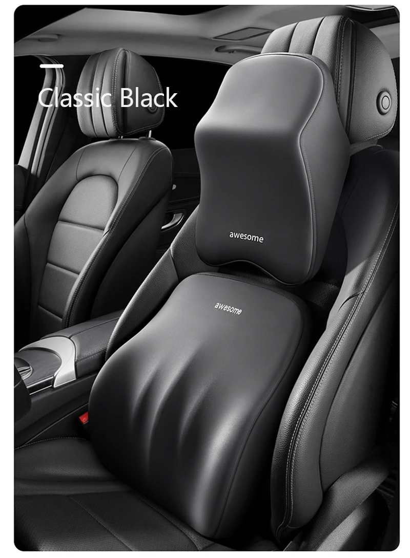 Auto Lendenwirbel Rückenstütze Kopfstütze Nackenkissen Memory Foam Lendenkissen Universal Weiche Nackenkissen Kissen Autositzkissen – Detail 17