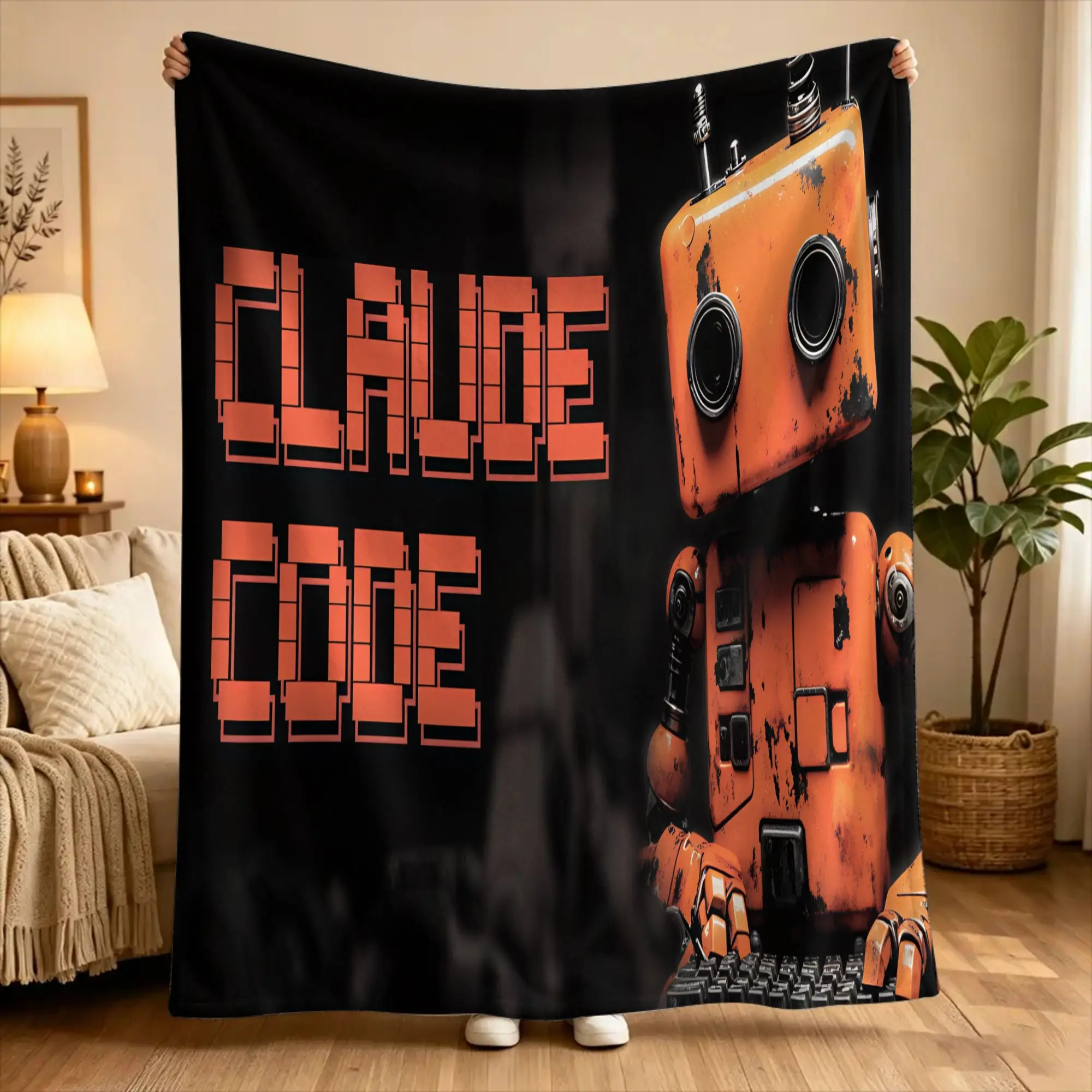 Code This Claude Blanket Quality Warm Soft  Throw Blanket Winter Child Couch Chair Print Bedspread