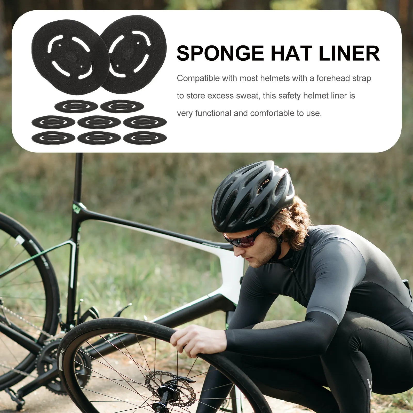 

10Pcs Safety Liners High Performance Sponge Bump Cap Insert Comfortable Hard Hat Liner for Workshop Construction Outdoor