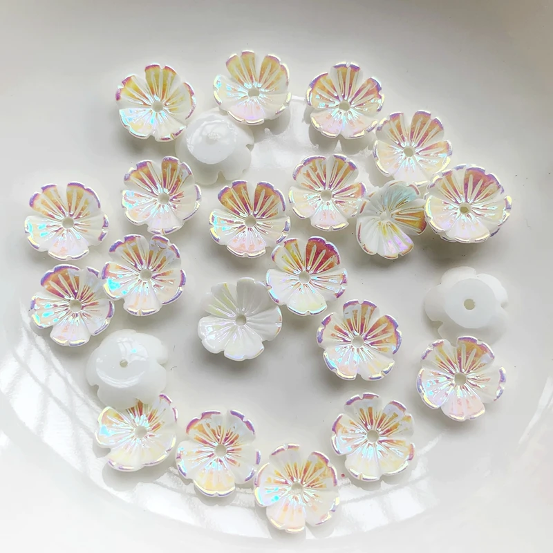 DIY 50pcs 10mm Flat Back Resin Flower Scrapbook 3D Resin DIY jewelry Fine Decoration Wedding Crafts-HR34