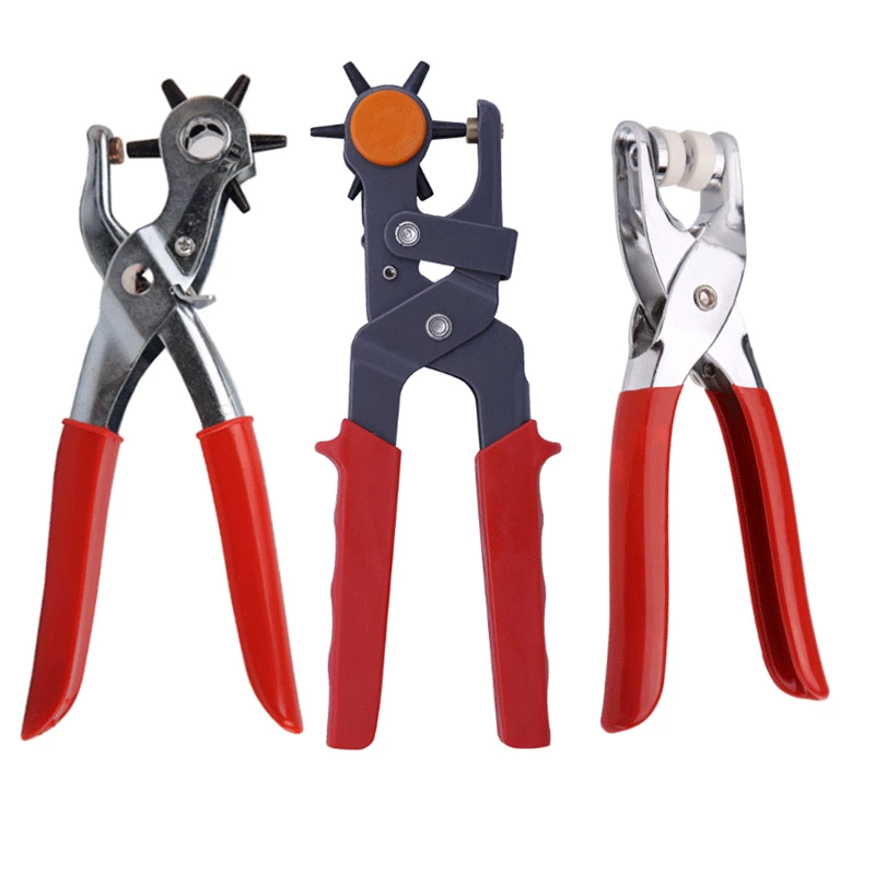 Leather Belt Hole Punch Plier Eyelet Puncher Revolve Sewing Machine Bag Setter Tool Watchband Strap Craft Tools