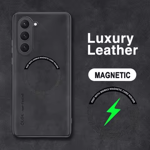 Magnetic Leather Luxury Case For Samsung Galaxy S24 S23 S22 S24 Ultra S21 FE Plus For Magsafe Wireless Charge Shockproof Cover