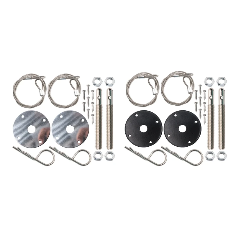 Adjustable Length Engine Hood Lock set Secure & Stylish for Various Car Models