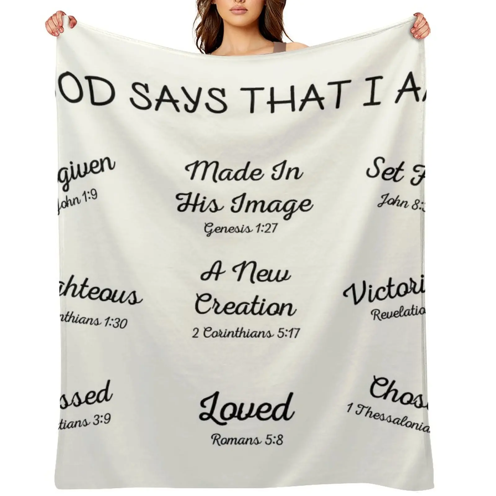 God Says That I Am Christian Bible Verses Throw Blanket Luxury Brand Decorative Beds Sofa Throw Thermals For Travel Blankets
