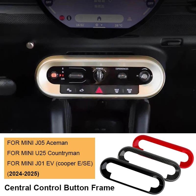 For Mini Countryman U25 Cooper E SE J01 EV J05 Aceman 2024 2025 Accessories Car Styling Central Control Button Frame Trim ABS