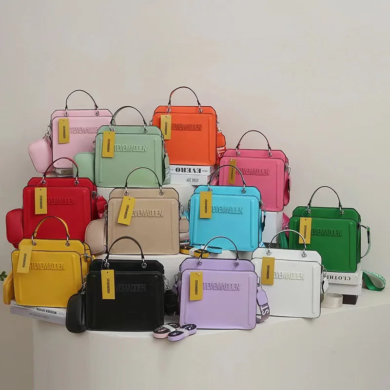 New Season Fashion Solid Color Tote Bag, Trendy Lettering Shoulder Bag, Mother-Child Crossbody Bag