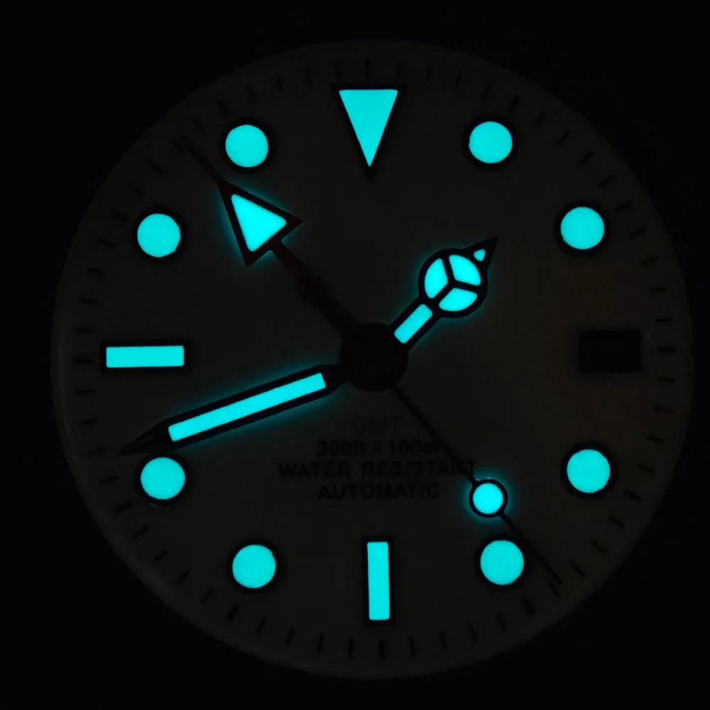 29mm White/Black Sterile Dial Watch GMT Hands Fit NH34 Movement Watch Parts Custom LOGO Luminous Watch Dial Parts Accessories view 6