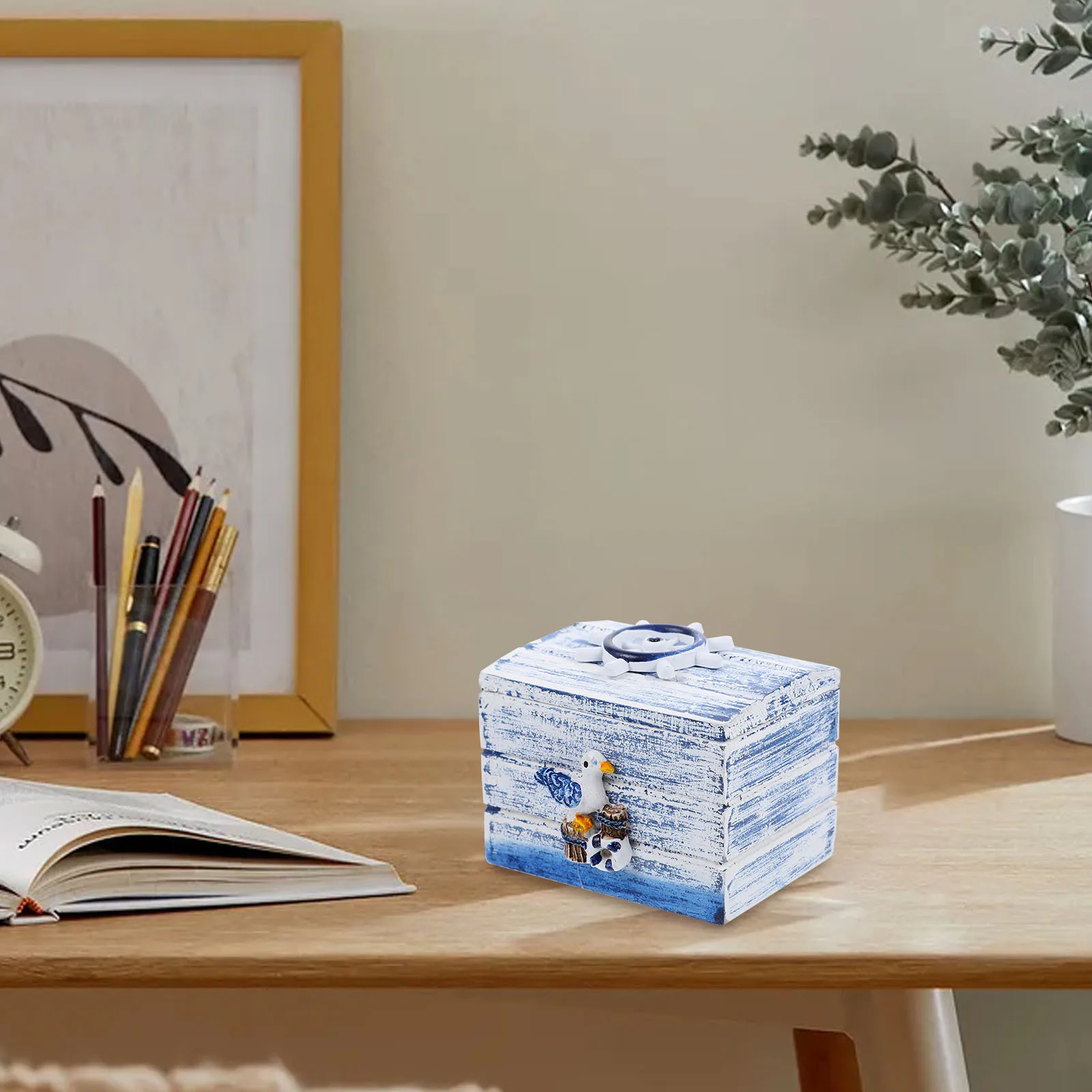 

Mediterranean Wooden Storage Box Small Decorative Jewelry Organizer Practical Storage Wooden Box Mediterranean Jewelry Organizer