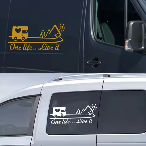 One Life Live It Van Camper Decor Decal Vinyl Vanlife Decoration For Truck Camper RV Caravan Body Accessories Car Sticker
