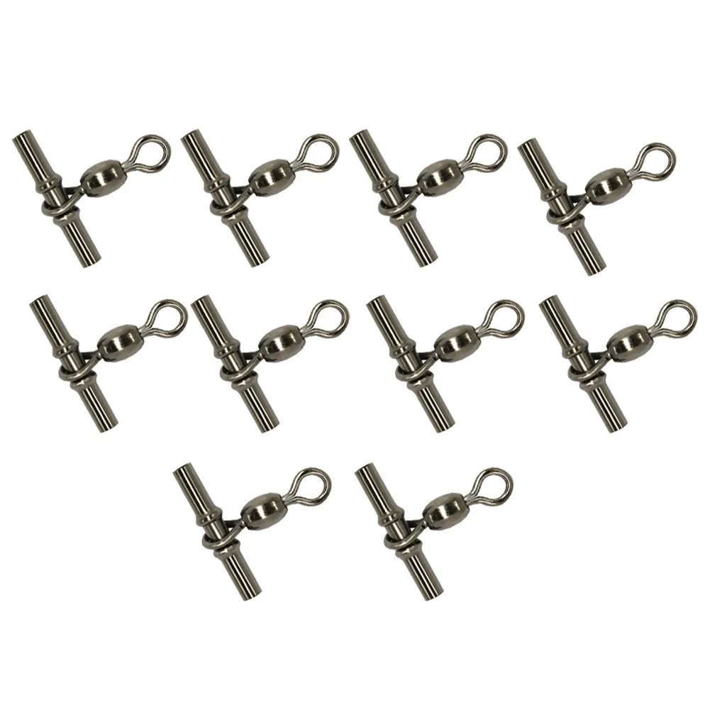 New Nice Pratical High Quality Hot Swivels 10Pcs 10* Alloy Bearing Connector Cross Line Fishing Float Adapters