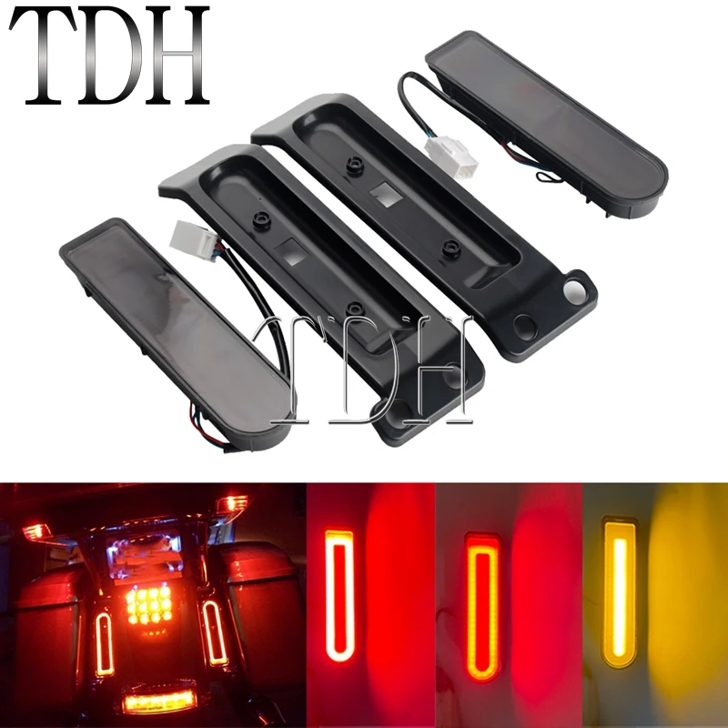 

Upgrade LED Filler Panel Conversion Kit Tail Light Turn Signal Light Saddlebag Insert Brake Light For Harley Touring 2014-2022