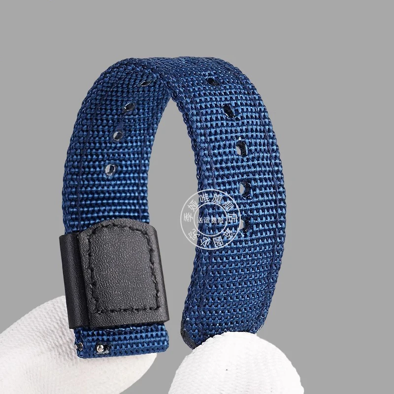 حزام ساعة من النايلون الأسود 18 ملم مناسب لساعات كاسيو المربعة الصغيرة AE1200/1300 SGW400 AQ-150W A158W A168 حزام ساعة قماش