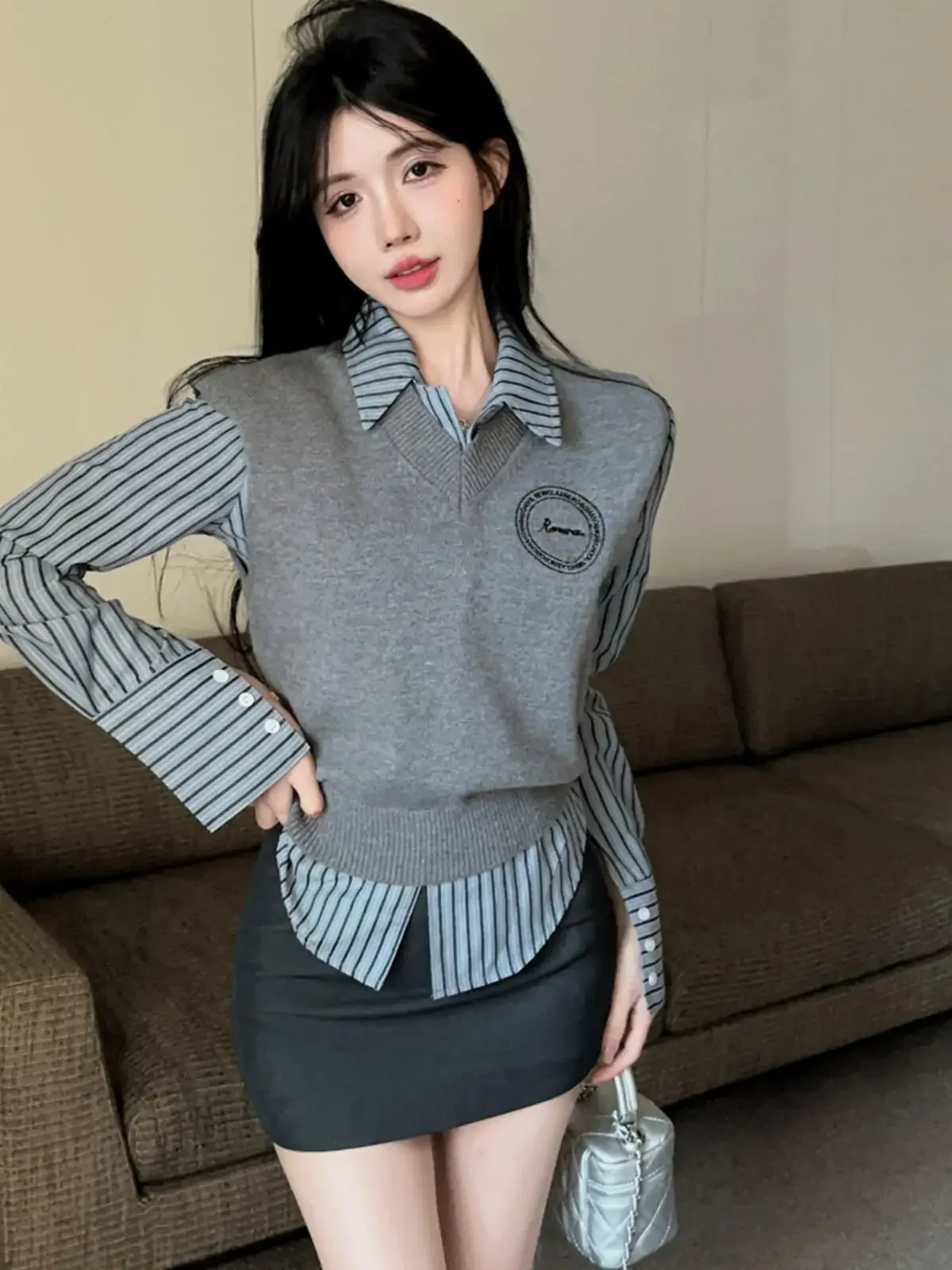 Jesienny Nowy Japoński i Koreański Styl College Strój Szkolny Kostium Mundurek Japońska Koreańska Moda Dziewczęca Zestaw Mundurka Jk