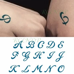 Etiqueta impermeável do tatuagem temporária, letras maiúsculas do inglês, tatuagem do alfabeto, palavra A-O P-Z Flash tatuagens, tatuagem falsa