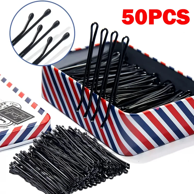 50Pcs 4 Colors Hair Clip Lady Hairpins Curly Wavy Grips Hairstyle Hairpins Hair Clips Women Bobby Pins Styling Hair Accessories