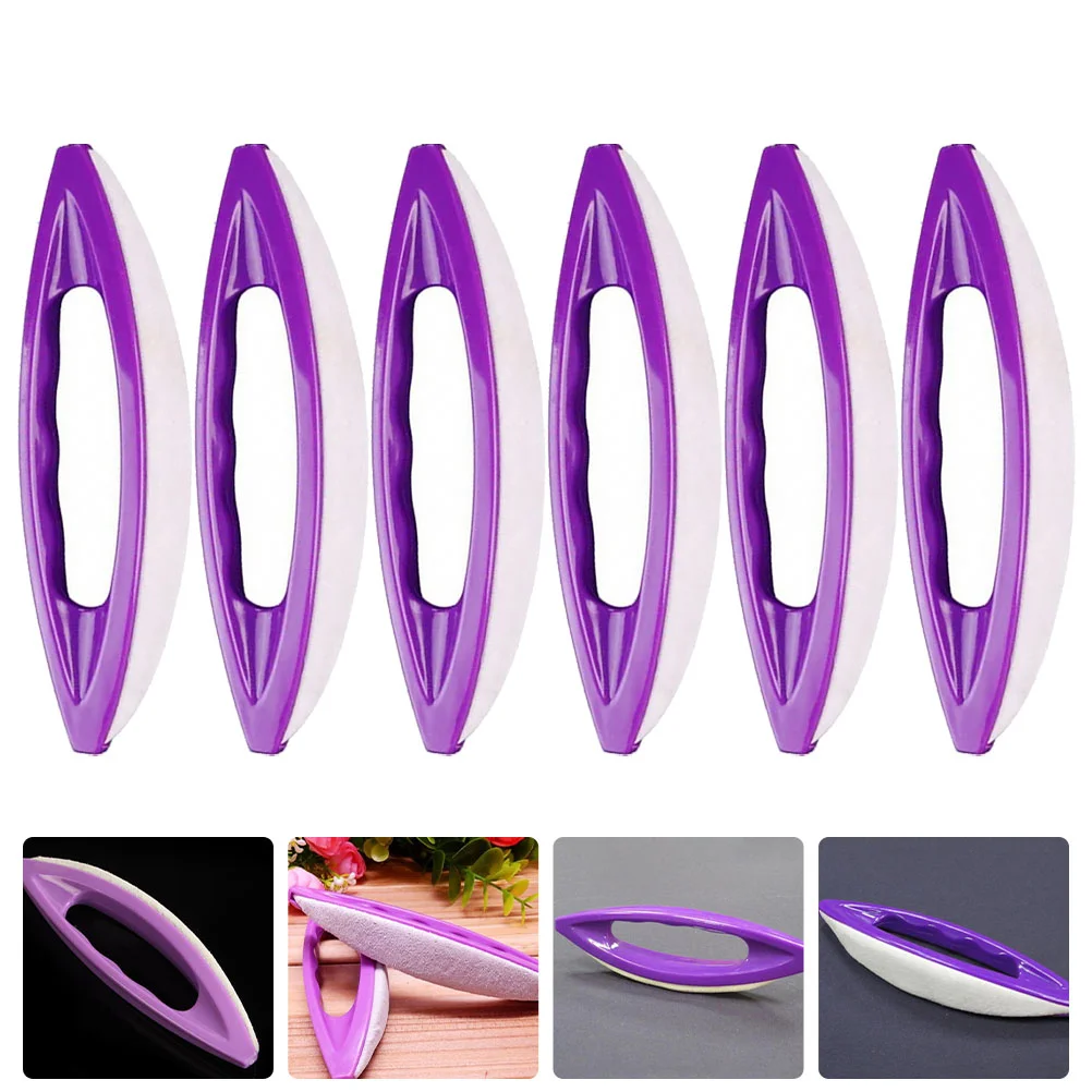 

6 Pcs Sheepskin Nail Polish Waxing Brush Portable Manicure Buffer Tool for Nail Salon Home Use Lightweight